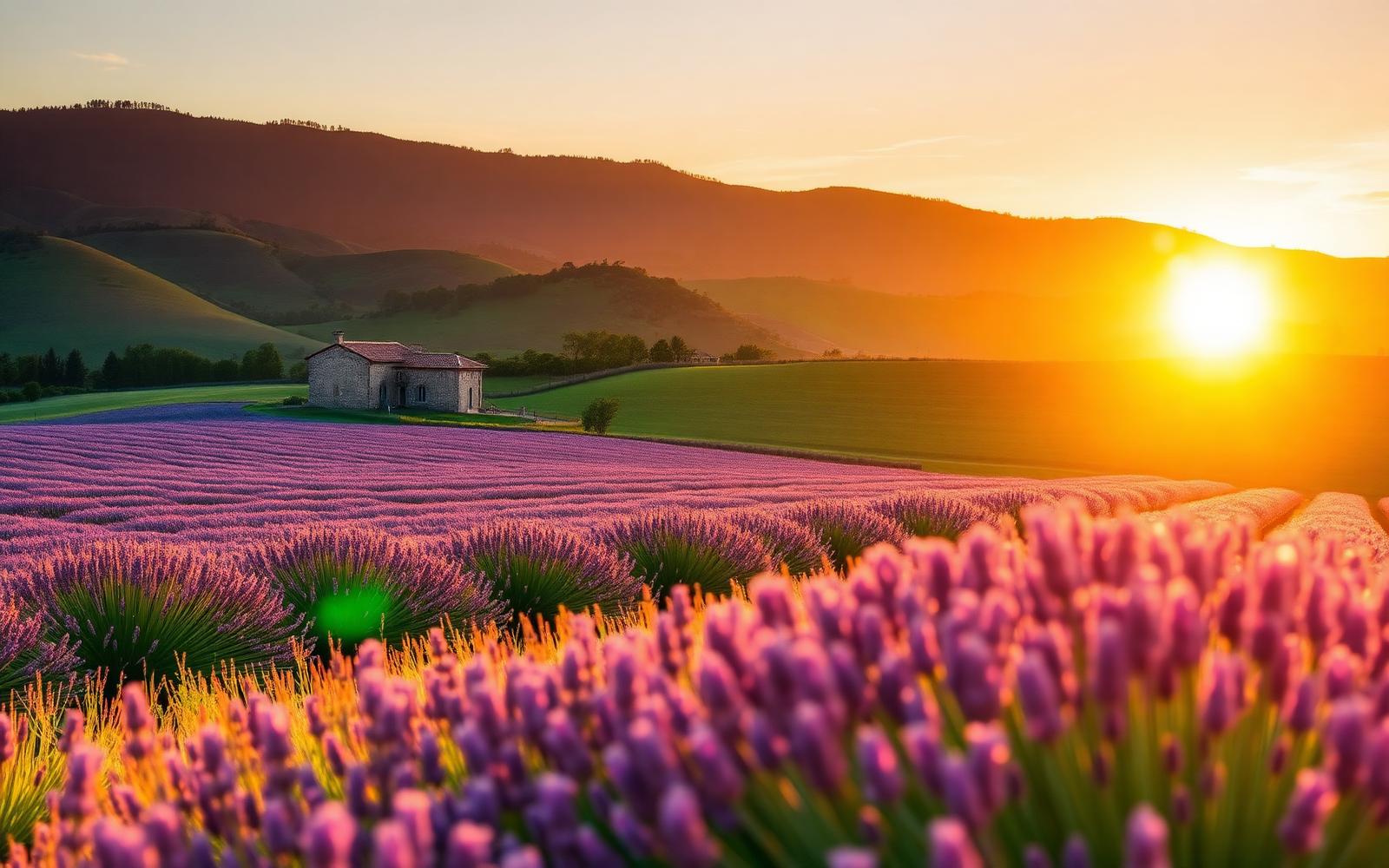 Campi di lavanda in fiore, a un'ora di auto dalla casa